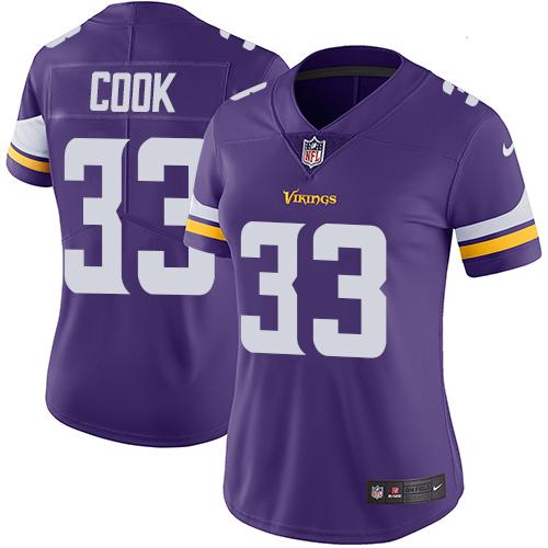 Women 2019 Minnesota Vikings 33 Cook purple Nike Vapor Untouchable Limited NFL Jersey
